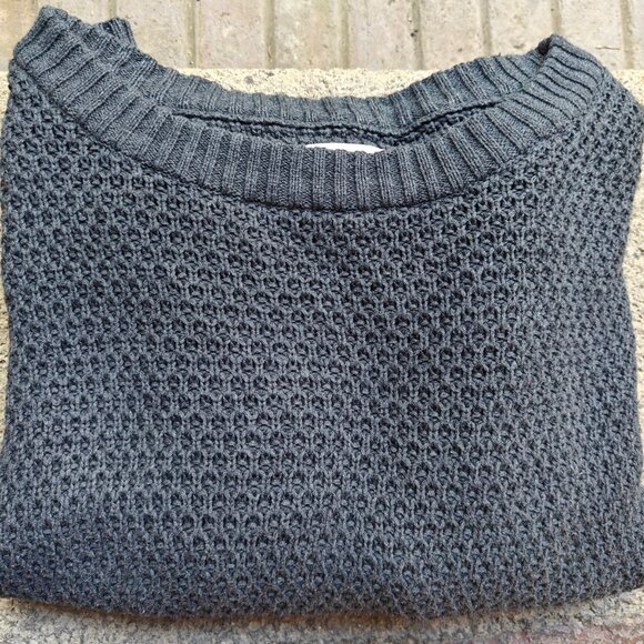 Pact Organic Cotton Waffle Knit Sweater Navy | Women’s M Crewneck - Picture 6 of 6